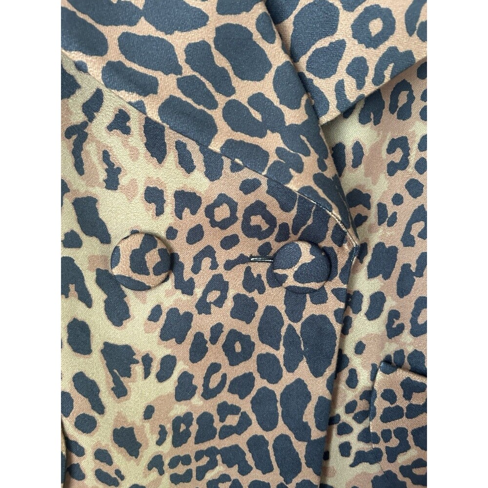 Tuckernuck Leopard Print Double Breasted Coat Womens Medium Peacoat EUC - Picture 3 of 8